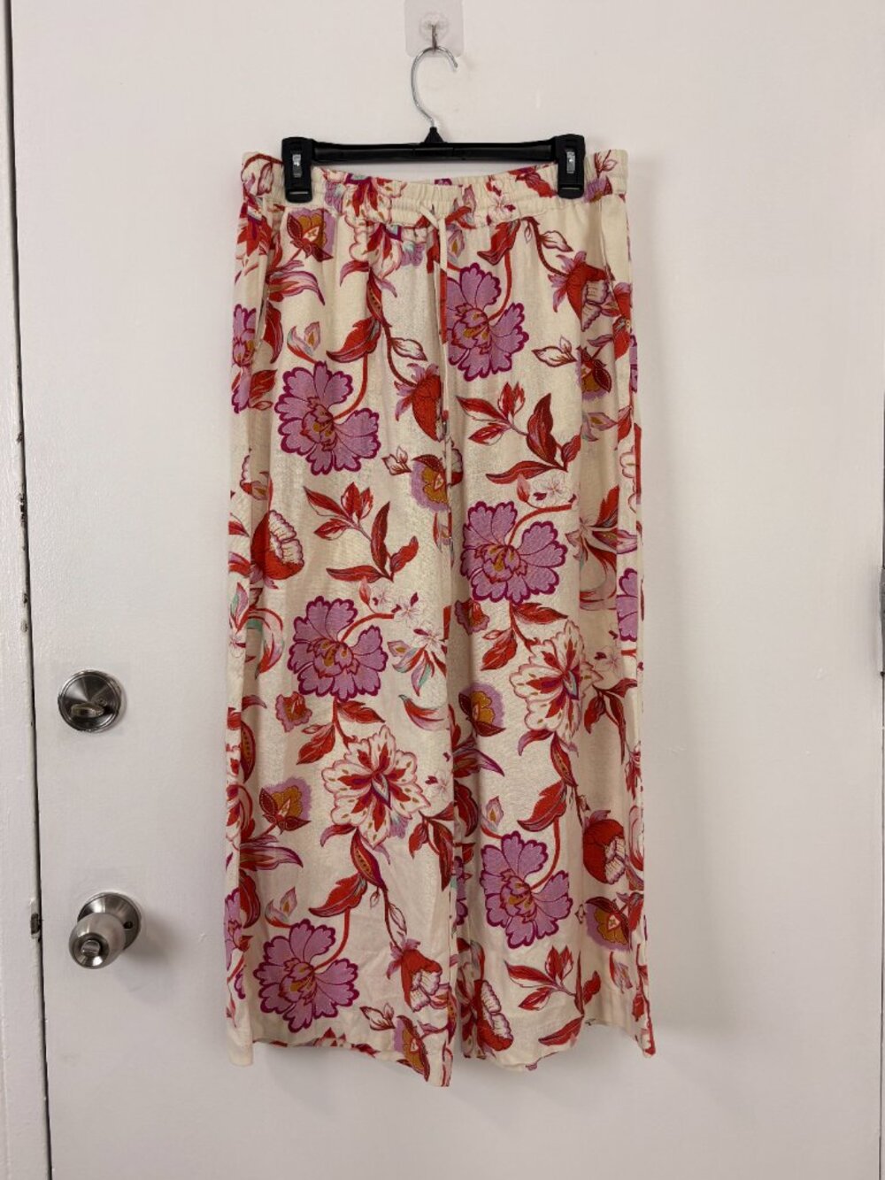 Laundry by Shelli Segal Floral Linen Blend Cropped Shirt Wide Leg Set Size SCoor - Picture 5 of 16